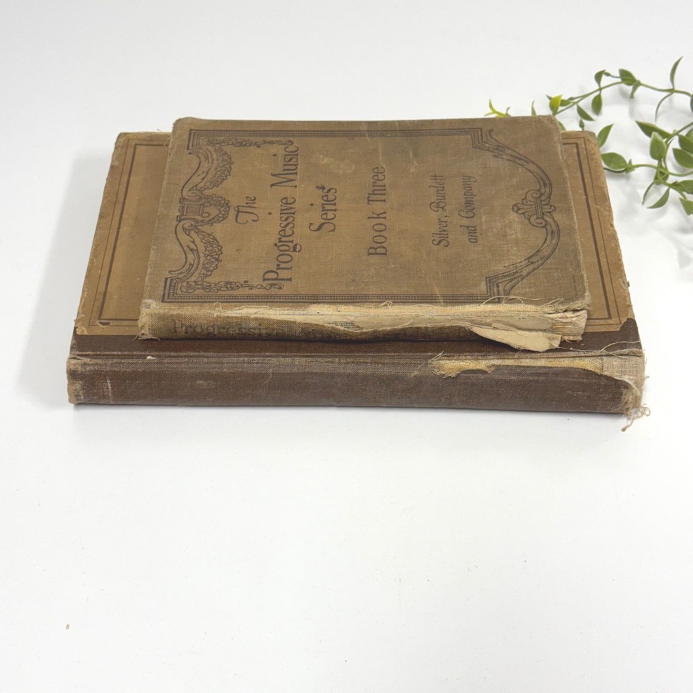 Antique Music Books Set of 2 IMPERFECT for decor.